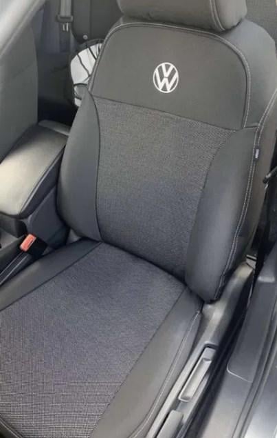 Комплект чехлов на сидения Volkswagen Passat B8 Серый с черным (VW- 7919)