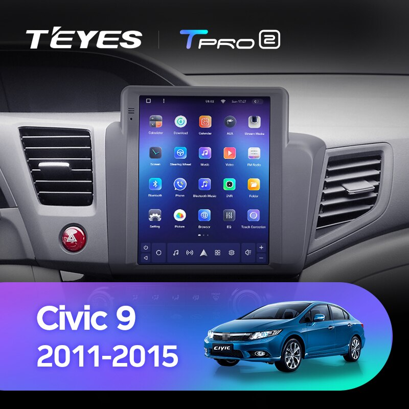 Автомагнитола штатная Teyes TPRO 2 для Honda Civic 9 FB FK FD 2011-2015 Tesla style Android TPRO2 4/64 Wi-Fi/4G - фото 4