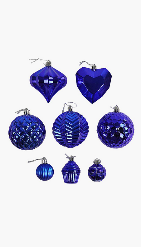 Набор новогодних украшений 40 игрушек на елку разной формы (160808)