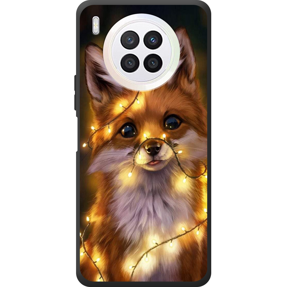 Чехол BoxFace Huawei Nova 8i Рождественская лиса Черный силикон (43692-up2399-44633)