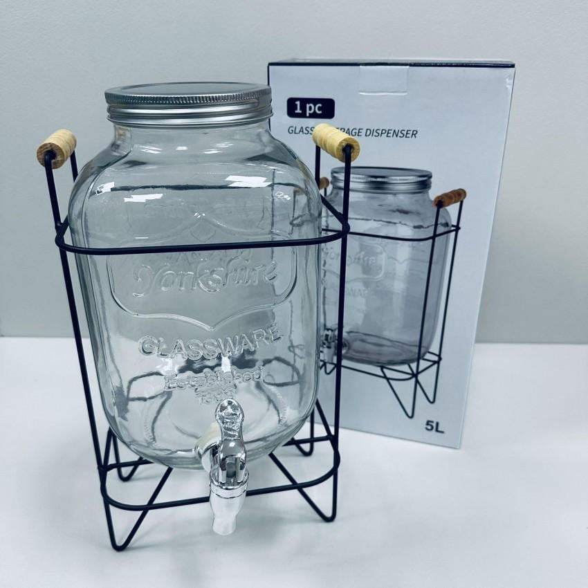 Лимонадник для напитков S&T 3424 стеклянный с металлической крышкой на подставке 5 л (2569001330) Лимонадник для напитков S&T 3424 стеклянный с металлической крышкой на подставке 5 л (2569001330)