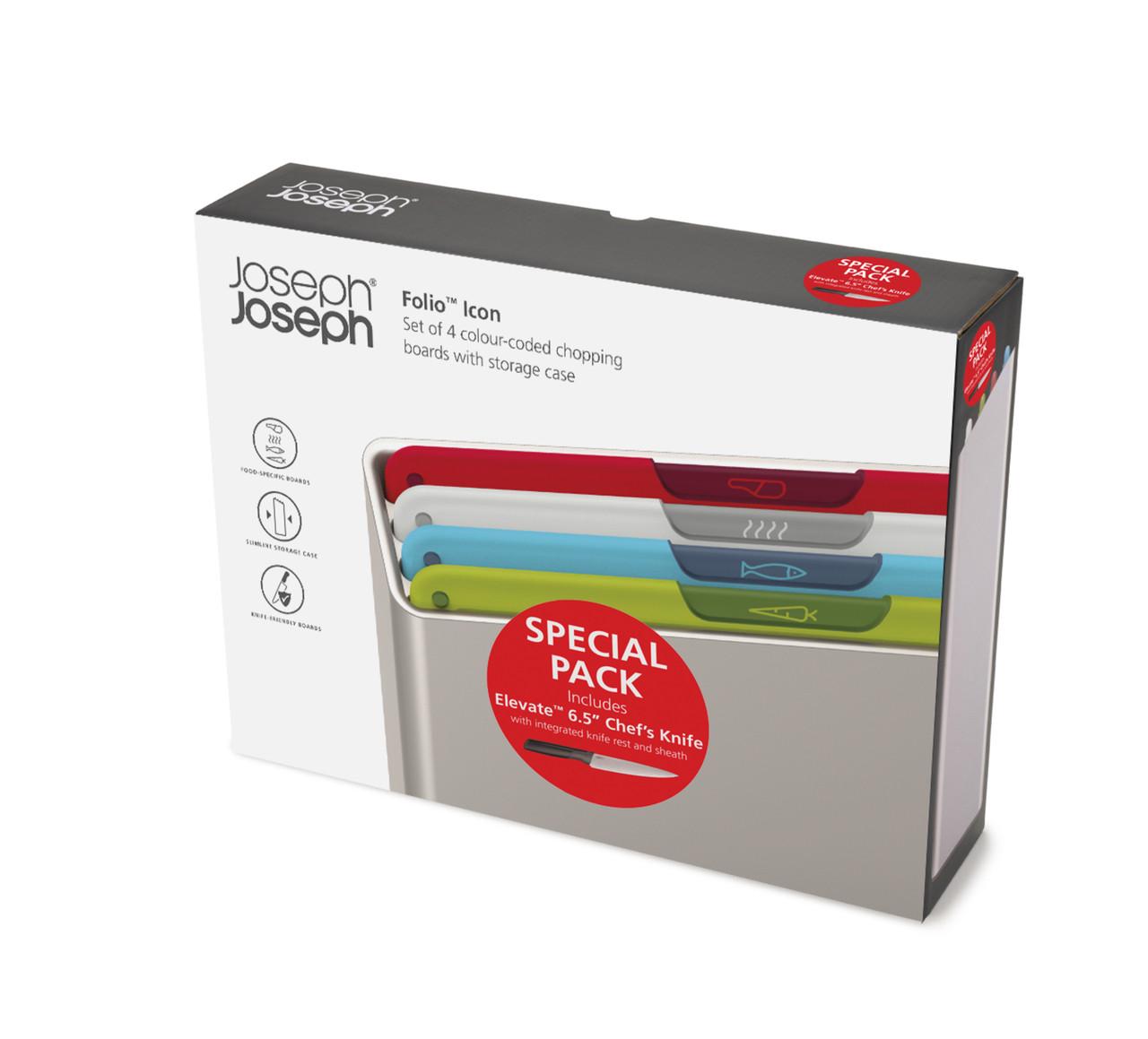 Набор разделочных досок Joseph Joseph Folio Icon и нож шеф-повара 4 шт. (60230) - фото 4 Набор разделочных досок Joseph Joseph Folio Icon и нож шеф-повара 4 шт. (60230) - фото 4