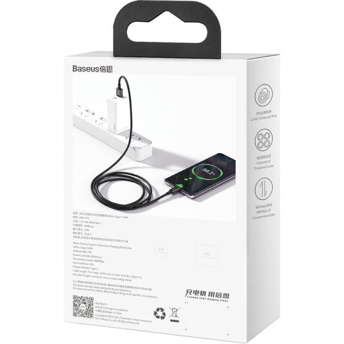 Кабель Baseus Superior Series Fast Charging Data Cable USB для Type-C 66W 2 м Black (CATYS-A01) - фото 6