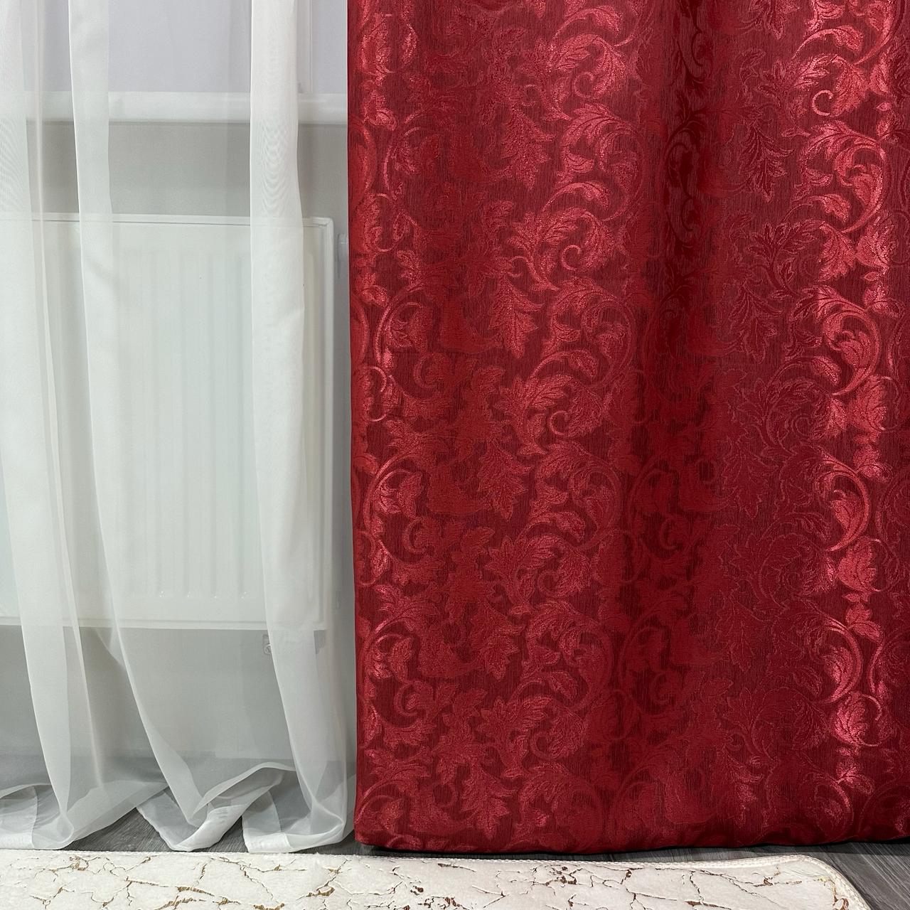 Шторы Севилья жаккардовые 1,5х2,7 м 2 шт. Бордовый - фото 6 Шторы Севилья жаккардовые 1,5х2,7 м 2 шт. Бордовый - фото 6