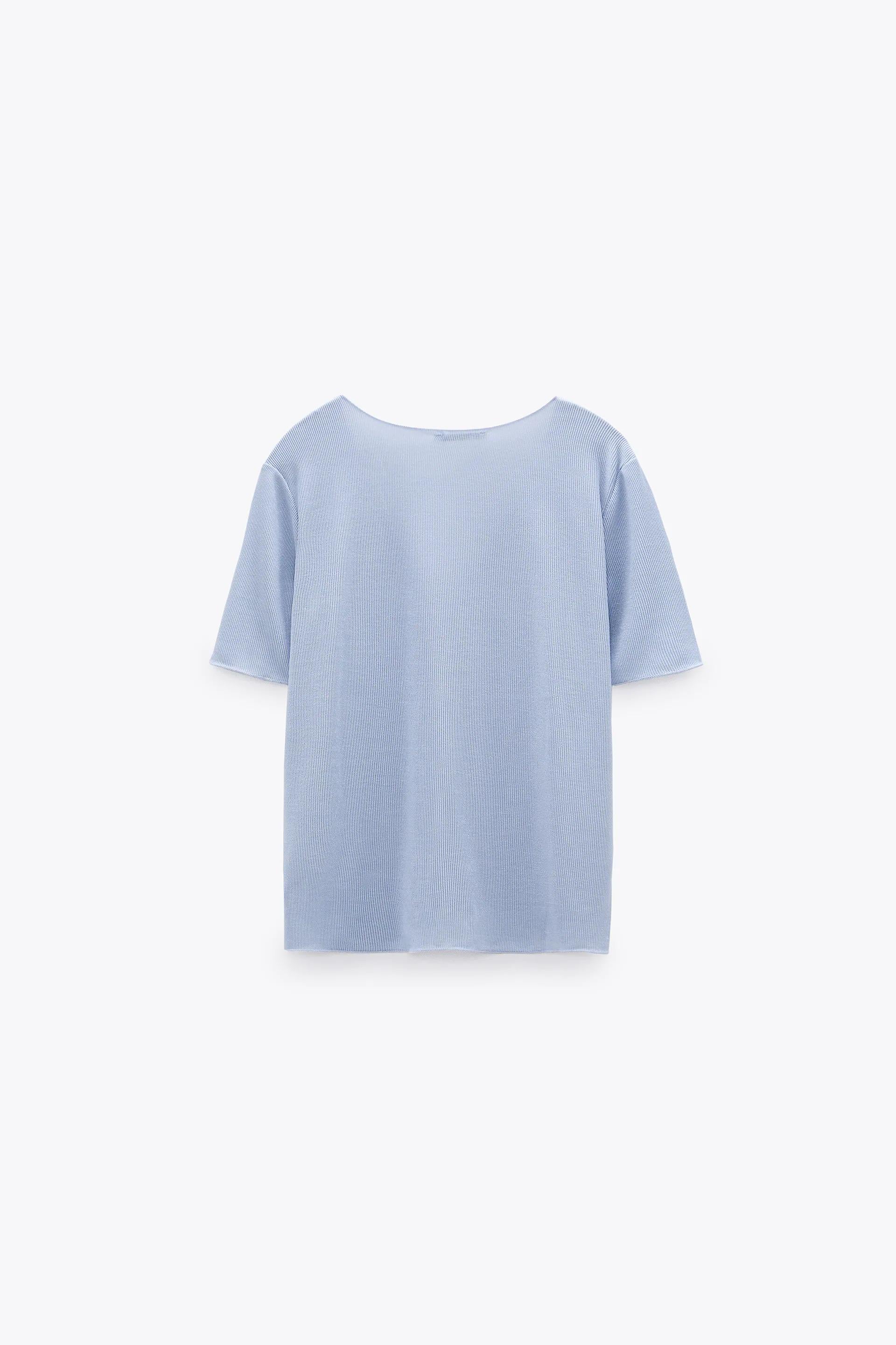 Футболка Zara S Голубой (1198035406)