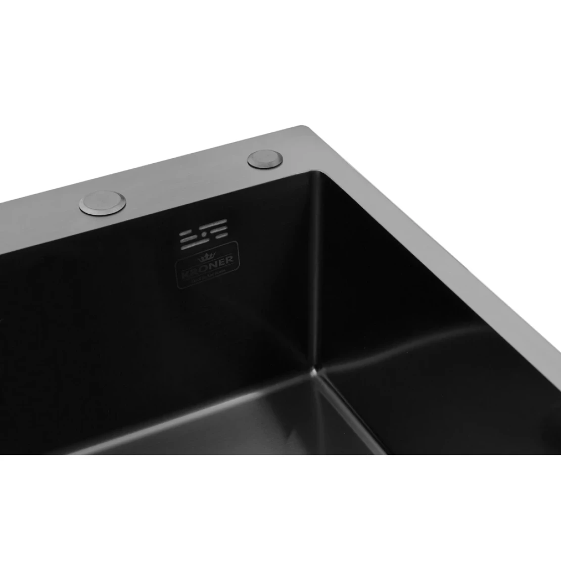 Мийка для кухні Kroner KRP Schwarze 6350RHM з нержавіючої сталі PVD 3/1 мм (CV031323) - фото 5 Мийка для кухні Kroner KRP Schwarze 6350RHM з нержавіючої сталі PVD 3/1 мм (CV031323) - фото 5
