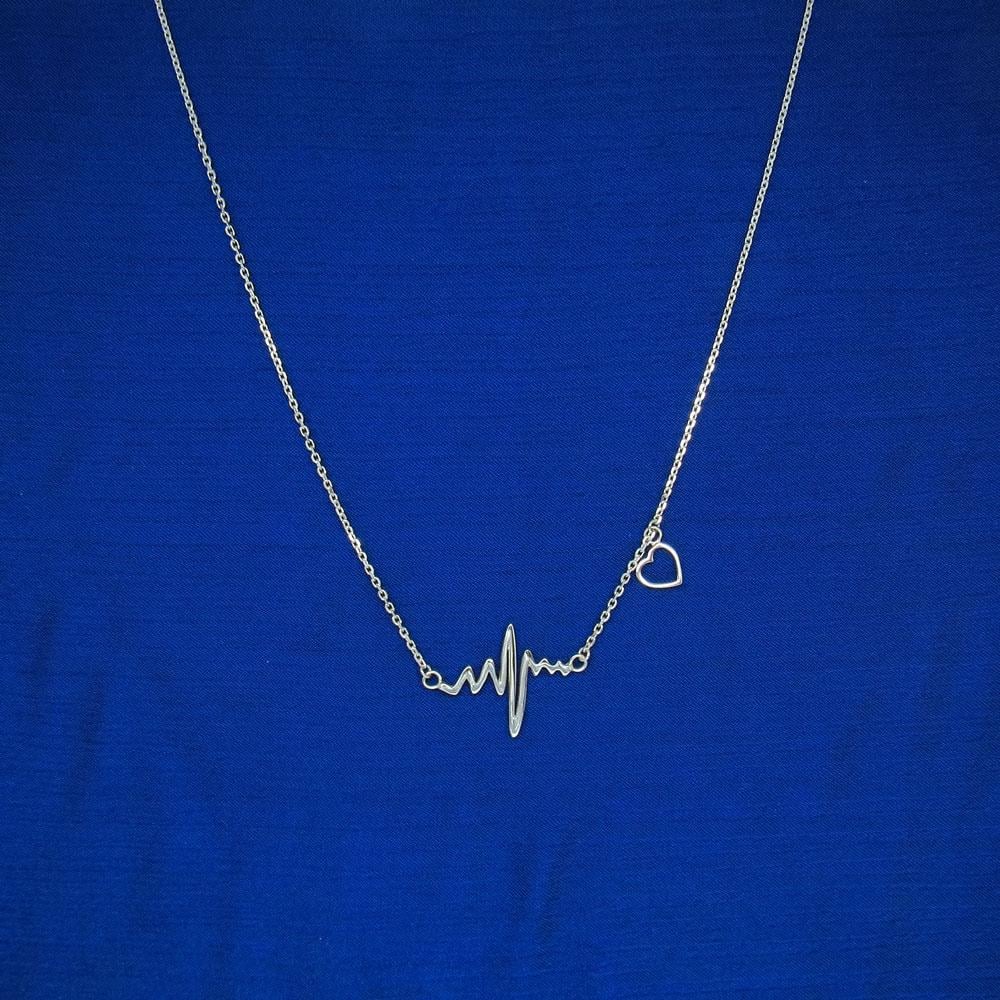 Срібне кольє Пульс кохання