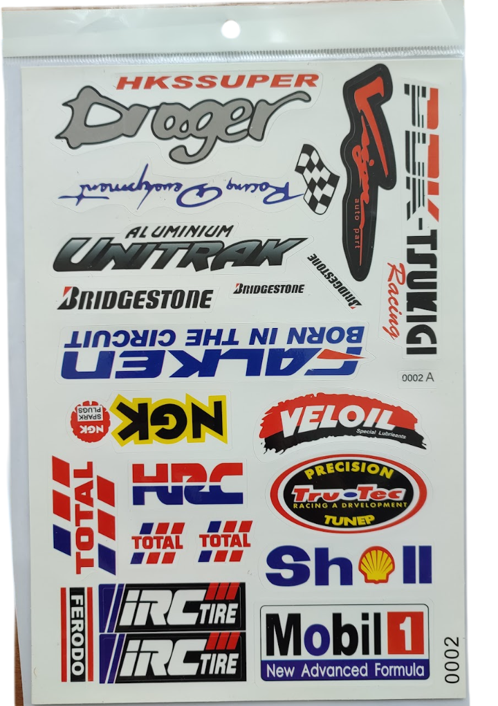 Наклейки набор 20 шт. MOTORSPORT 27х18,5 см (2227)