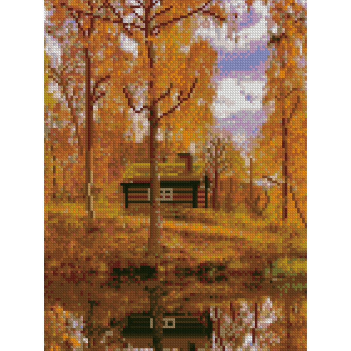 Алмазная мозаика Strateg В золоте деревьев 30х40 см (Str-HX143)