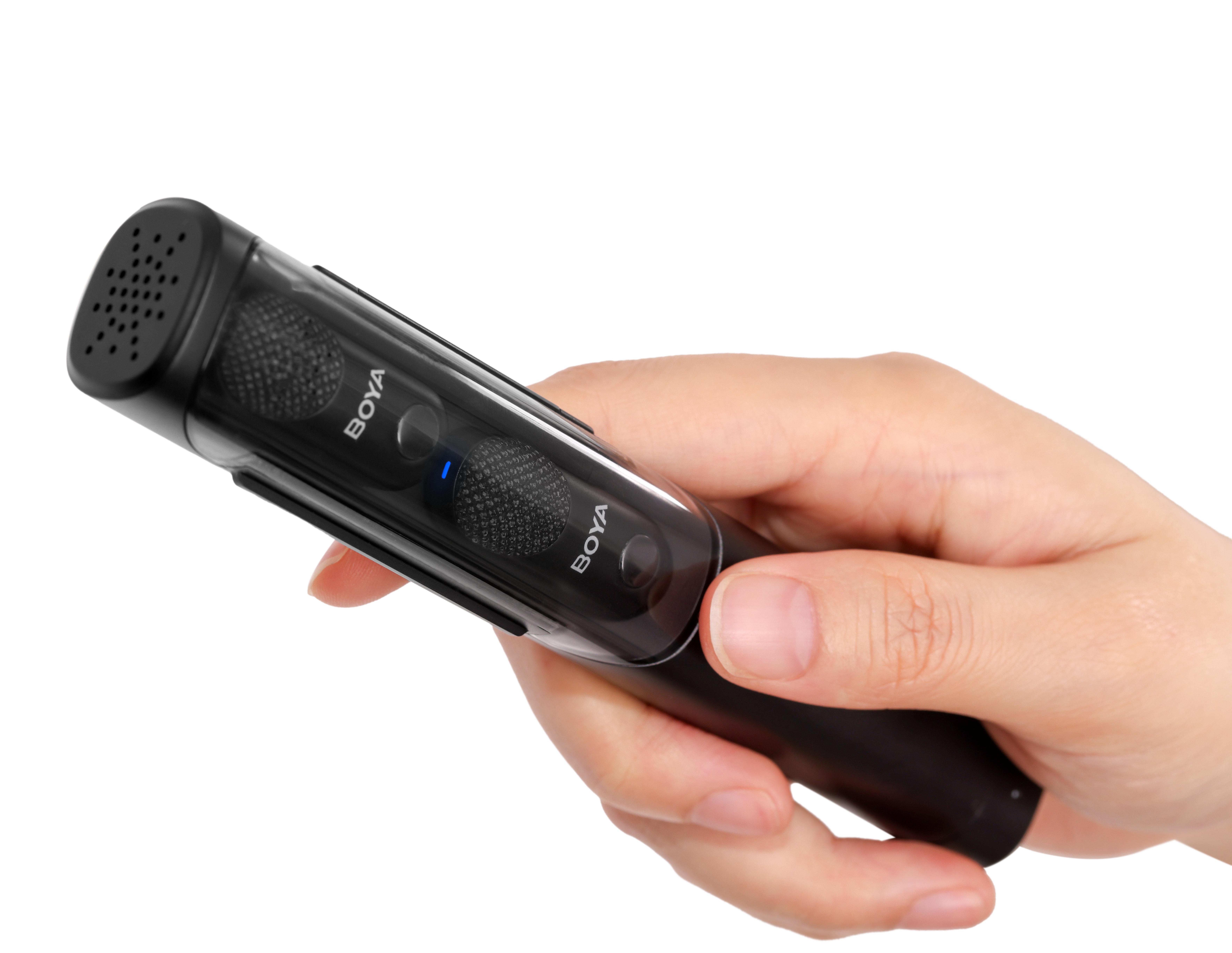 Микрофон-стик петличный для интервью Boya MAGIC-05 USB Type-C и петличная система на 2 микрофона с зарядным кейсом (50047) - фото 8