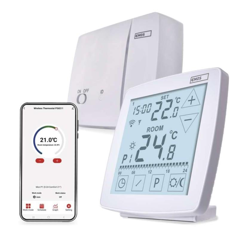 Термостат комнатный программируемый беспроводной Wi-Fi GoSmart Emos P56S11 (36601184)