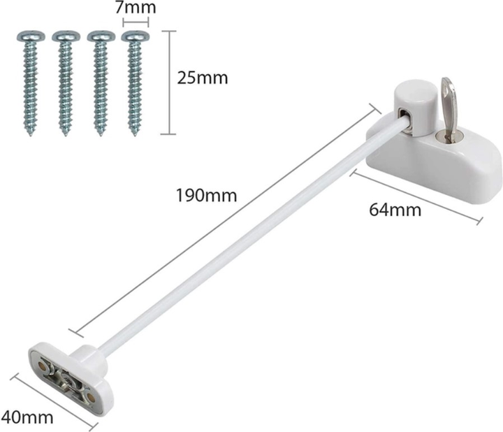 Блокіратор на вікно Kayfovo Safe Lock захисний механізм для дитячої безпеки з тросом для безпеки в будинку 20 см (L0794-0794) - фото 4