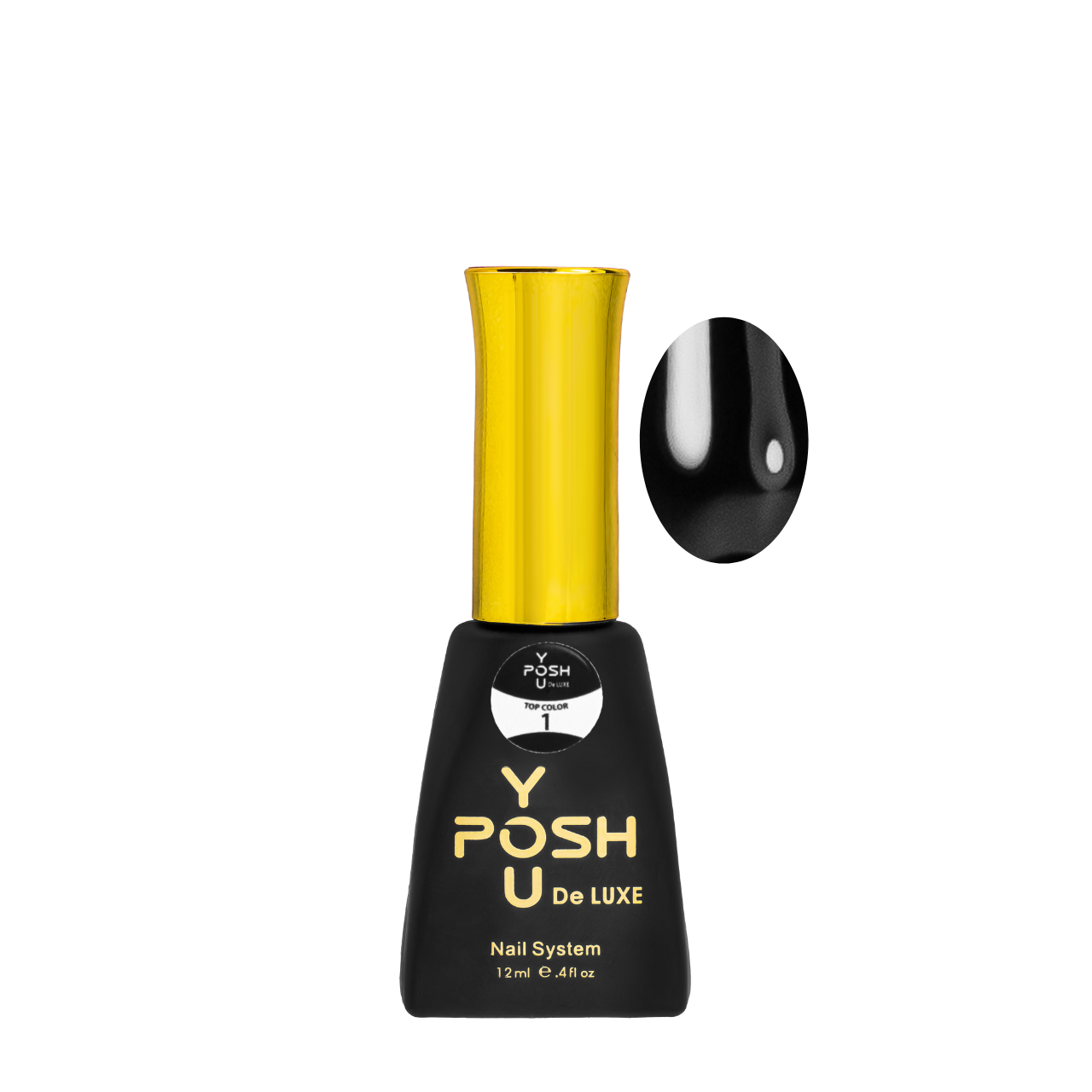 Топ для гель-лаку без липкого шару YouPOSH Top Color 12 мл 1 Чорний (23940288)