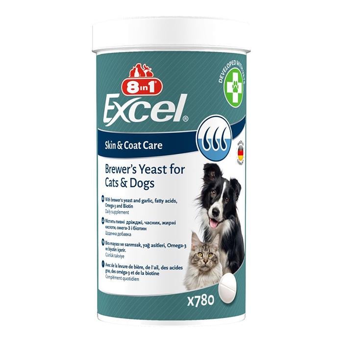 Вітаміни для собак та котів пивні 8in1 Excel Brewers Yeast дріжджі з часником для шкіри та шерсті 780 шт. (661829) - фото 1 Вітаміни для собак та котів пивні 8in1 Excel Brewers Yeast дріжджі з часником для шкіри та шерсті 780 шт. (661829) - фото 1
