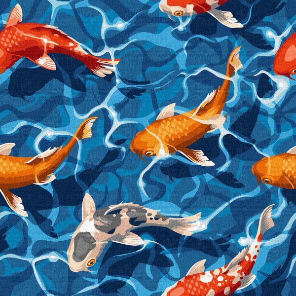 Картина по номерам Идейка Японские карпы 40x40 см (KHO4321)