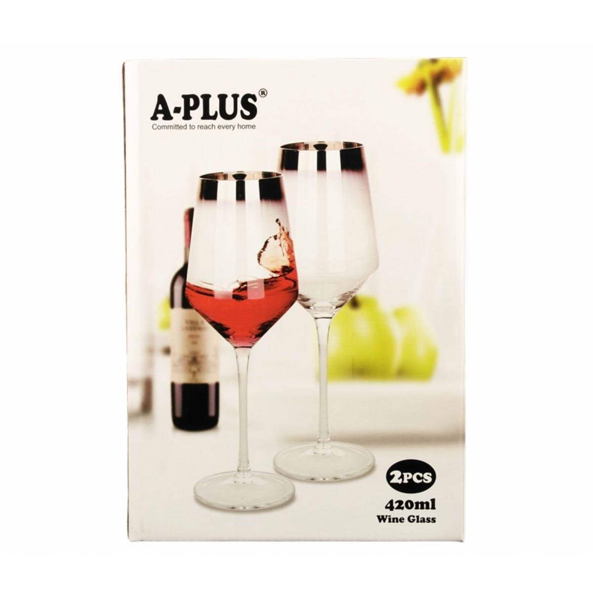 Набір келихів для вина A-Plus 2 шт. 420 мл (9059) - фото 3 Набір келихів для вина A-Plus 2 шт. 420 мл (9059) - фото 3