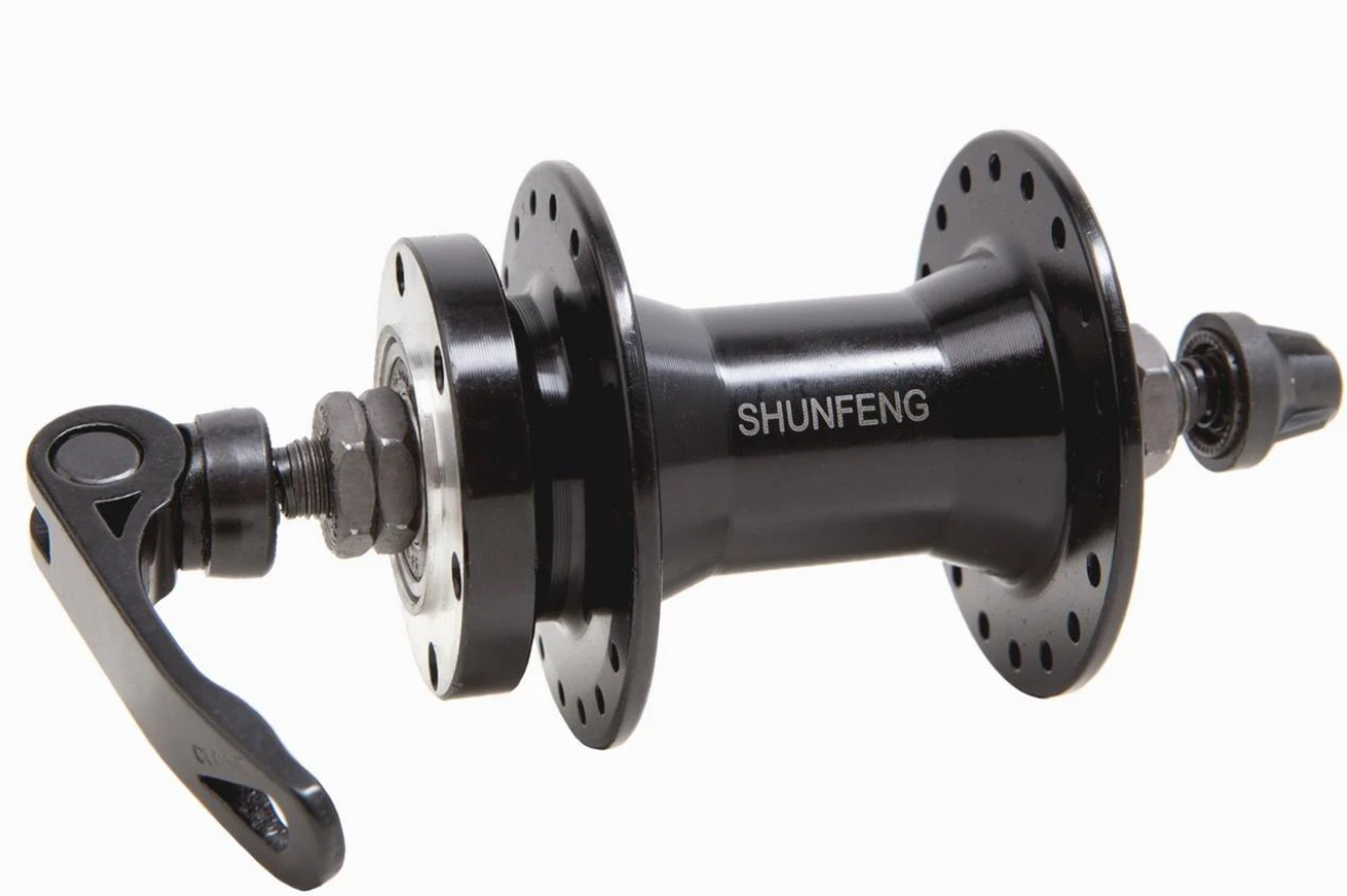 Втулка велосипедная передняя SHUNFENG SF-A217R 32H диск с эксцентриком промподшипник Al Черный (HUBF-AL-022)