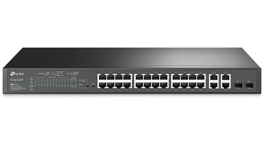 Коммутатор управляемый TP-Link TL-SL2428P 24хFast Ethernet/4хRJ45/2хSFP (584545) - фото 1