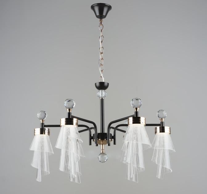 Люстра підвісна світлодіодна Sirius NH6172/6 COFFEE+FGD B в класичному стилі 3000-6500К IP20 72W Кавовий (00000138981)