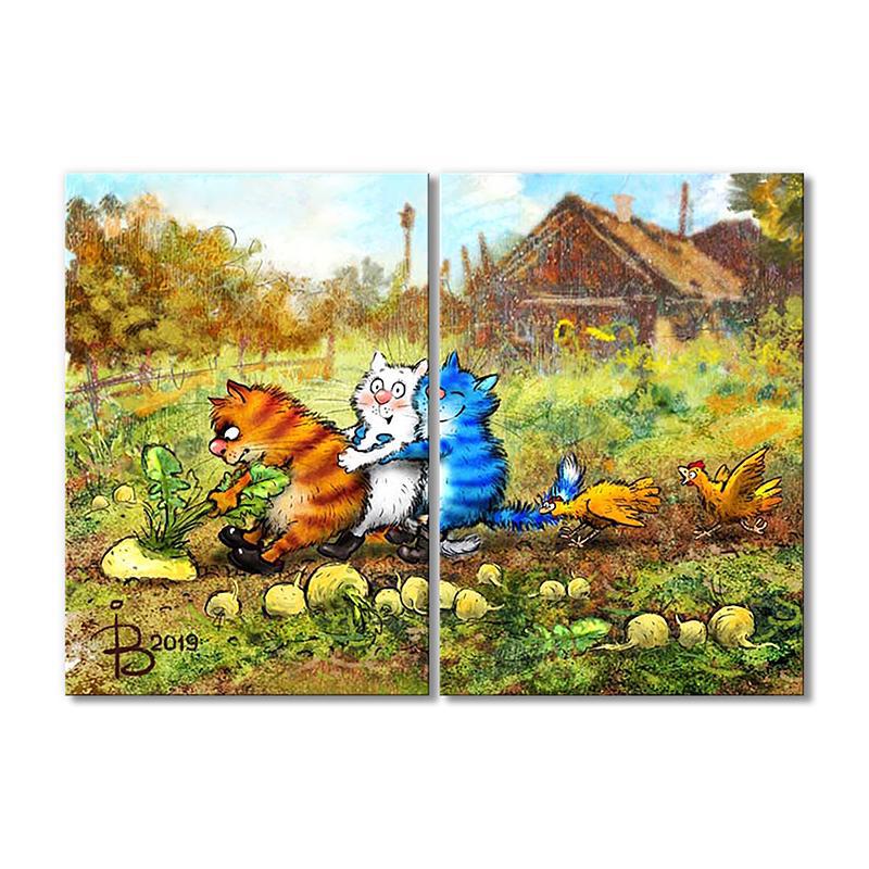 Модульная картина Тянем потянем..... 2 модуля 70x105 см