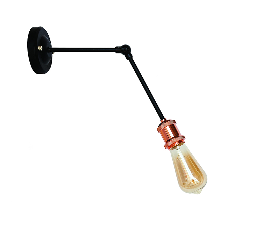 Бра Levistella Lofty длинное с патроном AMP11 Черный/Розовое золото (1963530551)