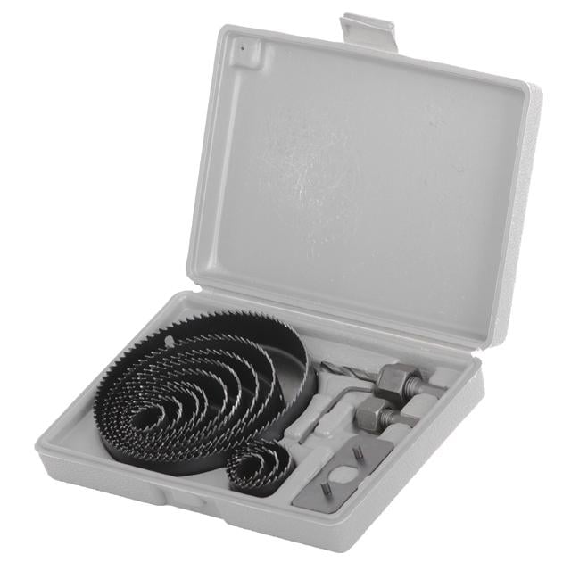 Набір корончатих свердел по деревині 16 шт. 19-127 мм 19/22/29/32/38/44/54/64/76/89/102/127 мм Набір корончатих свердел по деревині 16 шт. 19-127 мм 19/22/29/32/38/44/54/64/76/89/102/127 мм