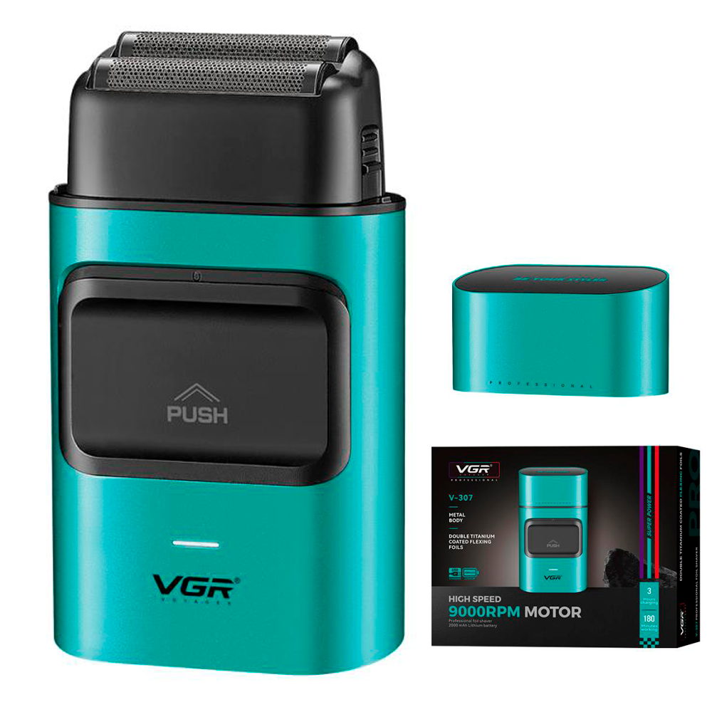 Электробритва VGR V-307 с двойным лезвием 2000 mAh Green (2684544233)