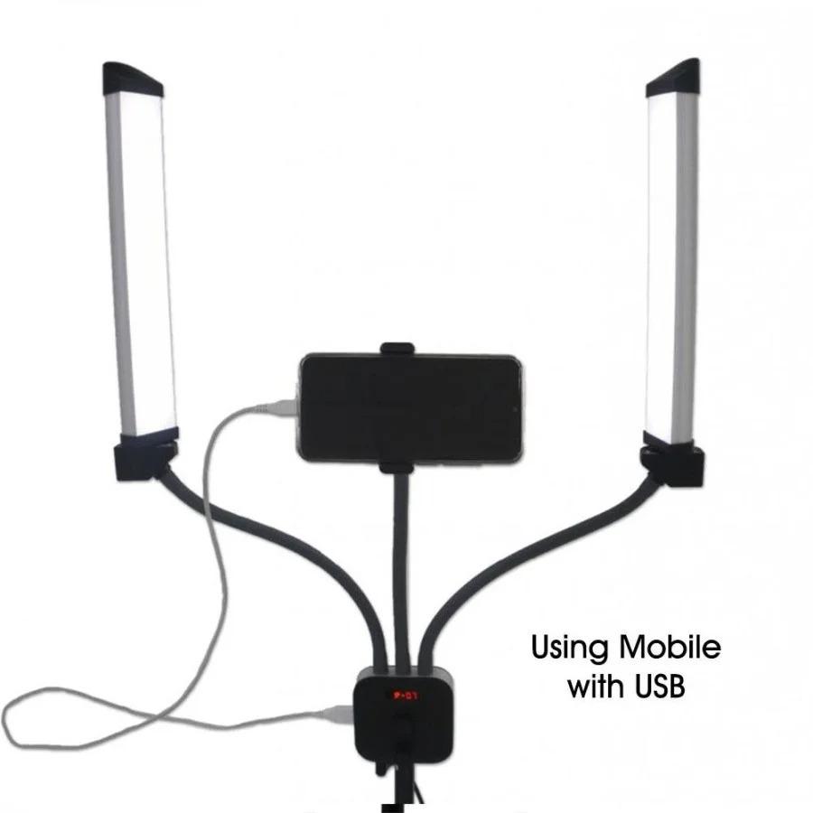 Led-лампа для селфи MULTIMEDIA X AL 45X двухрожковая для визажистов - фото 8