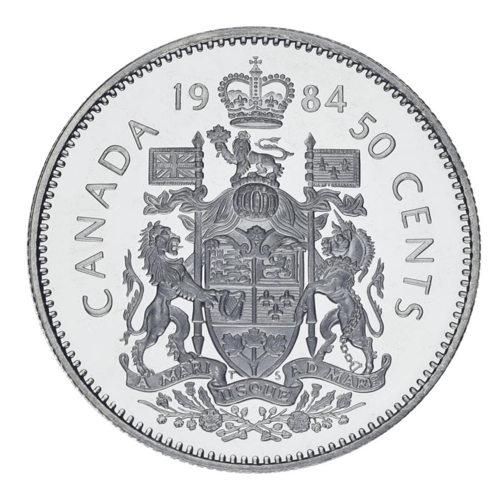 Коллекционная монета Канада 50 центов 1984 AU-UNC (М23428)