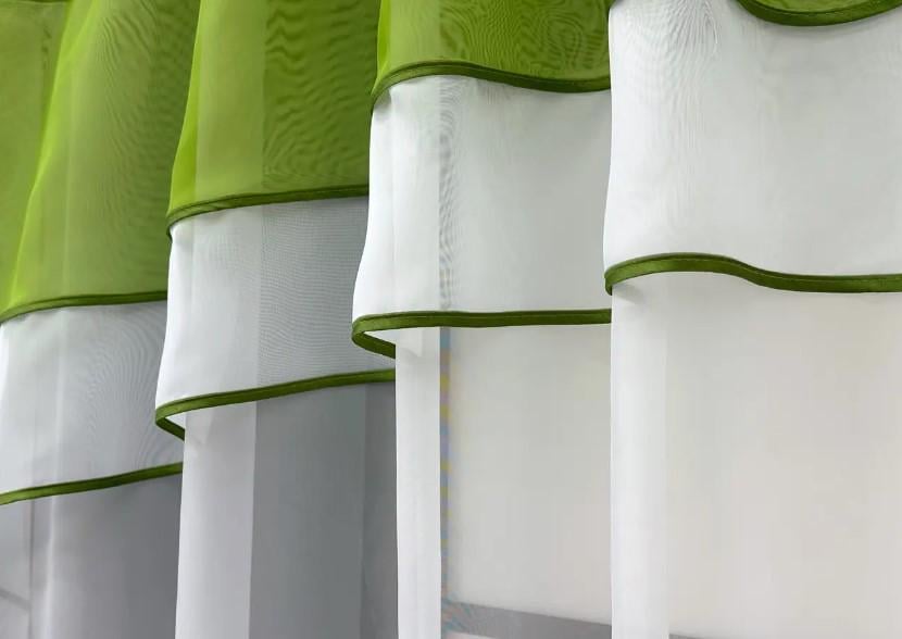 Занавеска кухонная 280х170 см Белый/Оливковый (110к) - фото 3 Занавеска кухонная 280х170 см Белый/Оливковый (110к) - фото 3