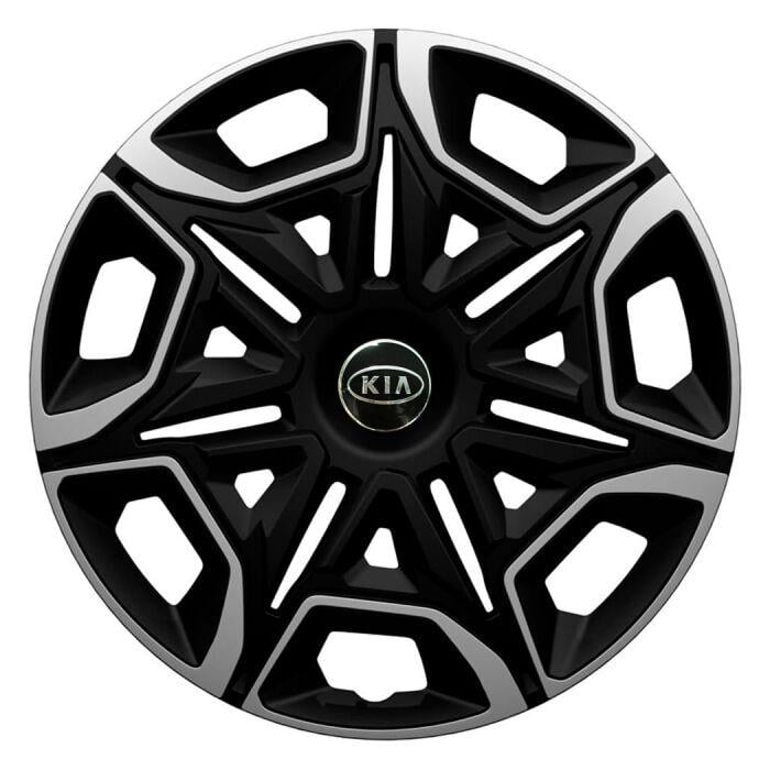 Ковпаки для коліс 4 Racing Varido R14 з логотипом Kia 4 шт. Silver/Black