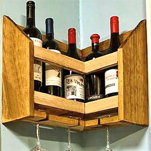 Полка для вина настенная из дерева Ситинохе Сепия (ПНК-028105)