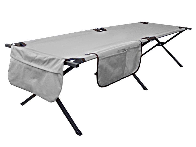 Раскладная раскладушка Kompred OL642/2 с чехлом и карманами Серый - фото 3