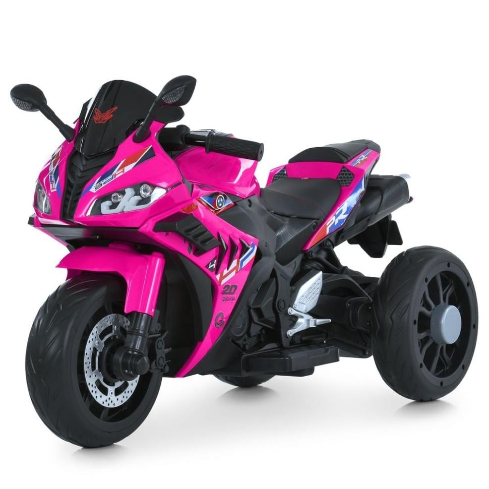 Детский электромотоцикл Bambi Racer до 30 кг 2WD Розовый (DE-169-E-783)