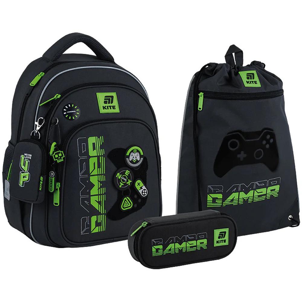 Школьный набор KITE Gamer рюкзак/пенал/сумка для обуви (SET_K25-763S-2) Школьный набор KITE Gamer рюкзак/пенал/сумка для обуви (SET_K25-763S-2)