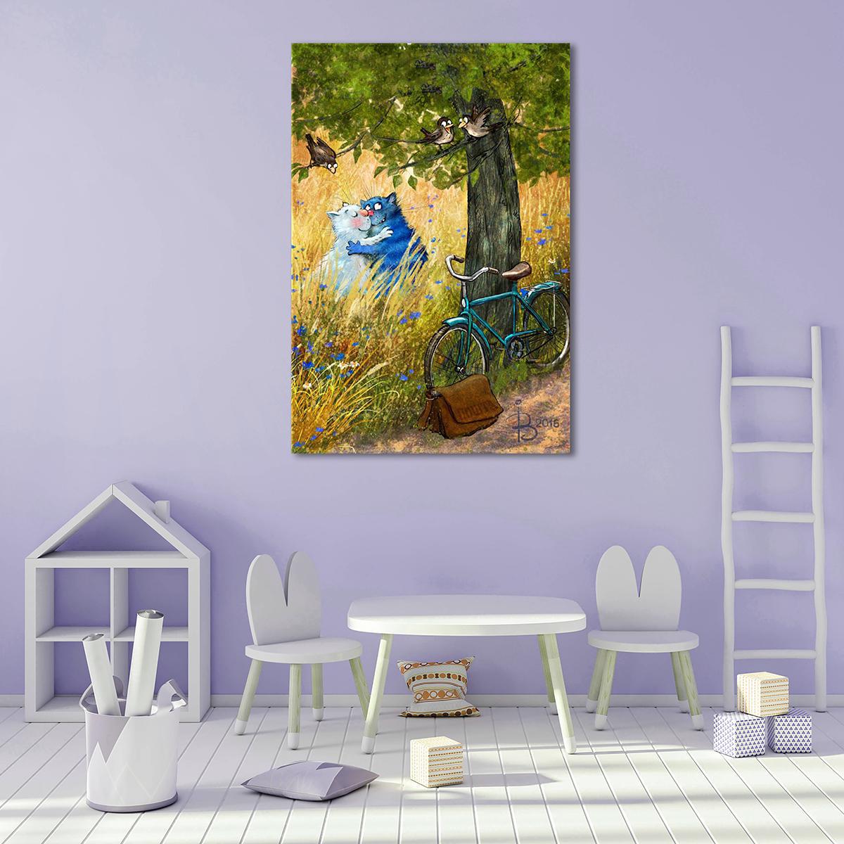 Модульная картина В чистом поле васильки... 1 модуль 70x105 см (_rinaz_20162225031)