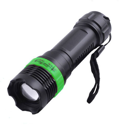 Фонарь ручной на батарейках F11-1LED Black/Green (597995)