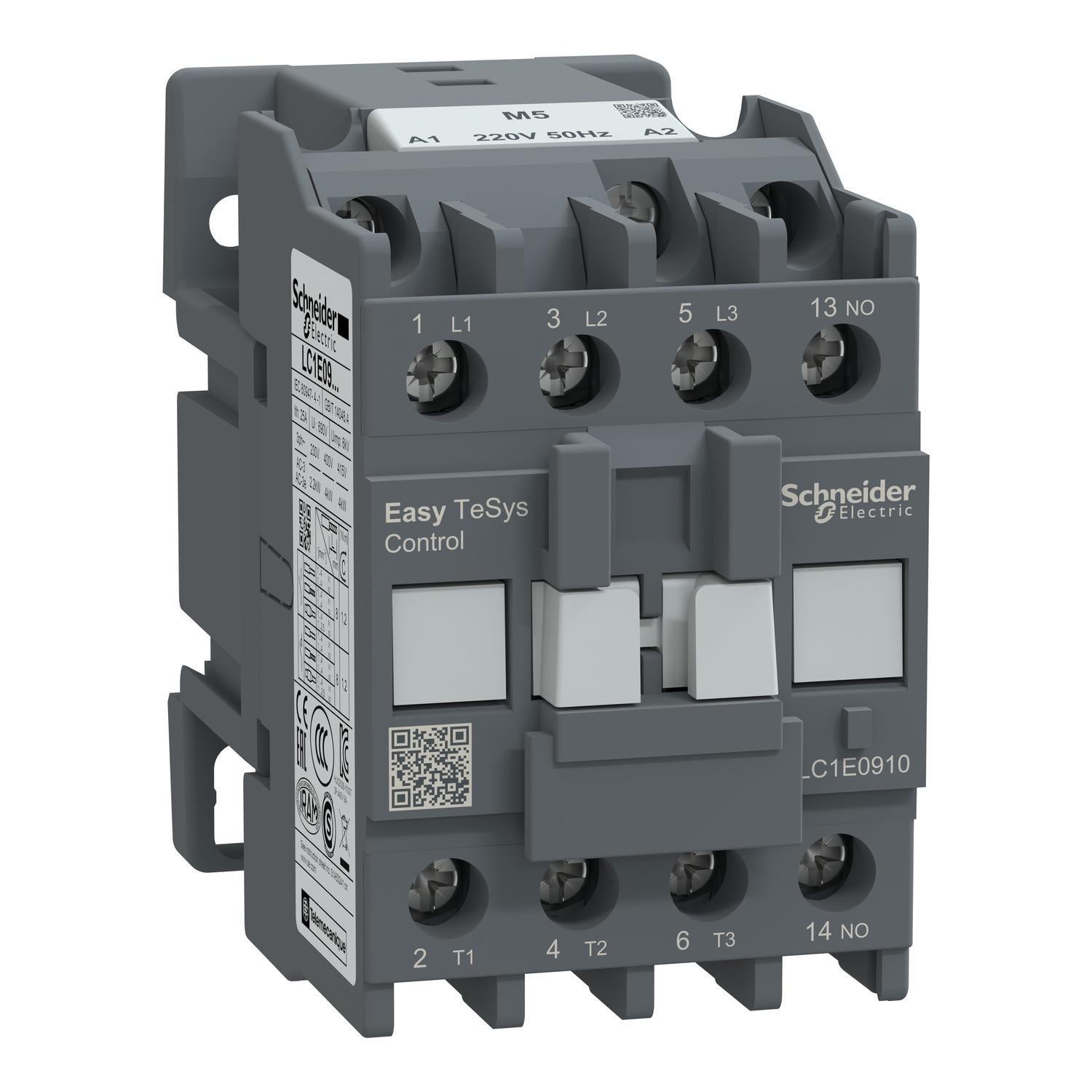 Контактор-пускатель Schneider Electric Easy TeSys 9А 220 В 1NO (LC1E0910M5)