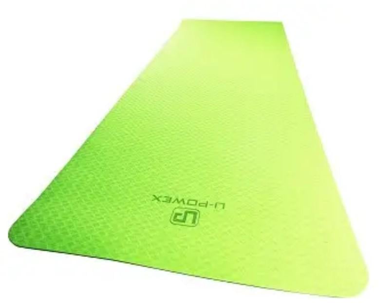 Килимок для йоги та фітнесу U-powex TPE Yoga mat 183х61х0,6 см Green/Black (UP_1000_TPE_Gr/Black) - фото 4