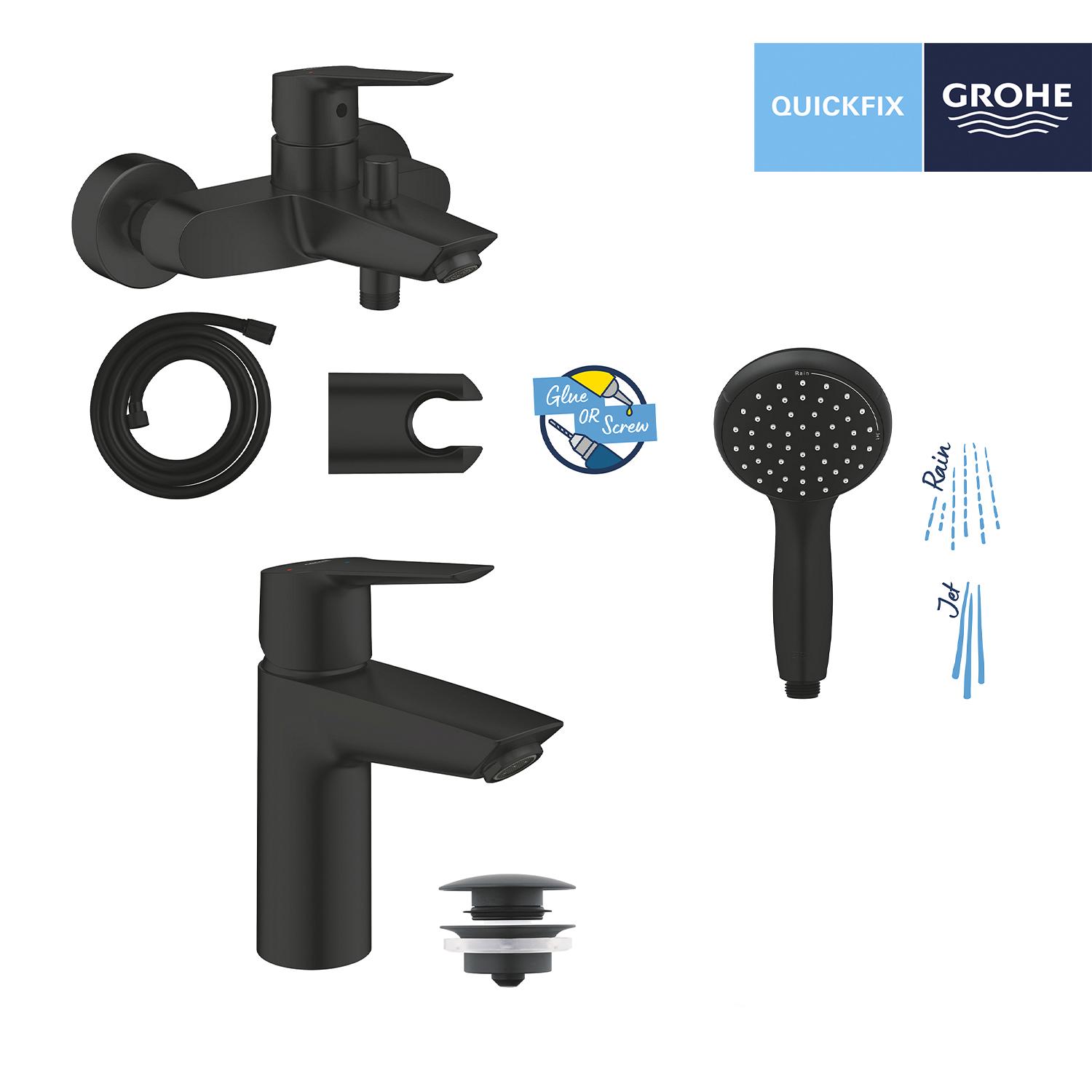 Набор смесителей для ванны Grohe QuickFix Start UA303301SQ CV032757 Черный (195806) - фото 3