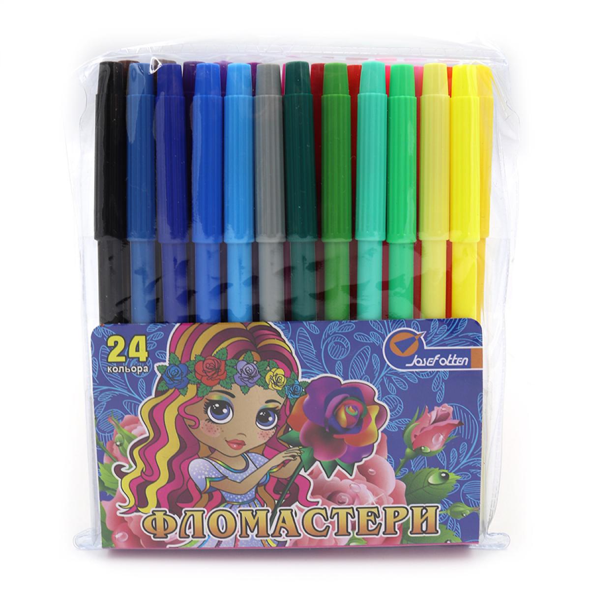 Фломастери Josef Otten Дівчинка з трояндою 24 кольори ПВХ (MTT-164977)