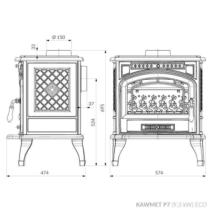 Печь чугунная KAWMET P7 ECO 9,3 kW (18586160) - фото 6