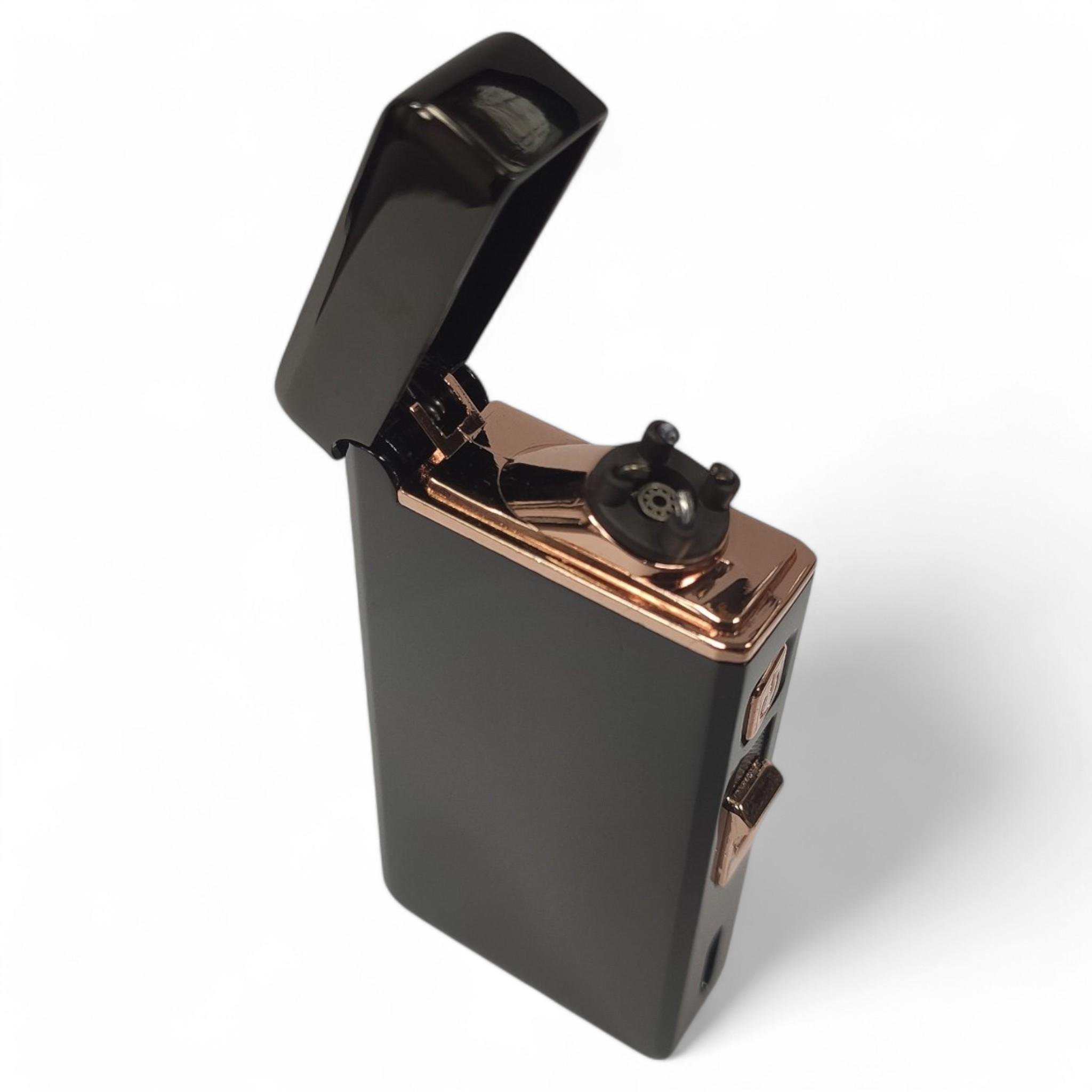 Зажигалка газовая Lighter L-634 2в1 дуговая электроимпульсная USB в подарочной упаковке Black (L-634 Black)