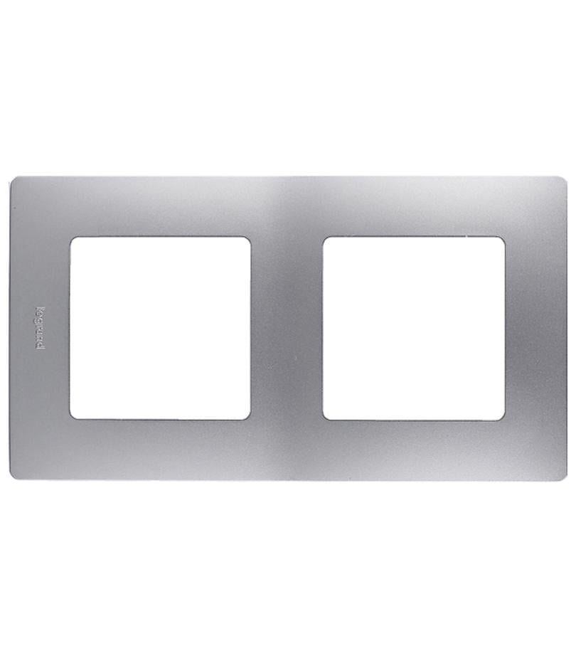 Рамка 2 поста Legrand 672552 Etika пластик Алюминий (11585858)