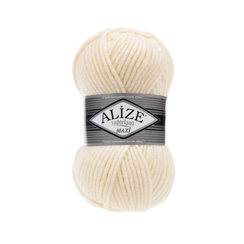 Пряжа Alize SuperLana Maxi 599 Слонова кістка