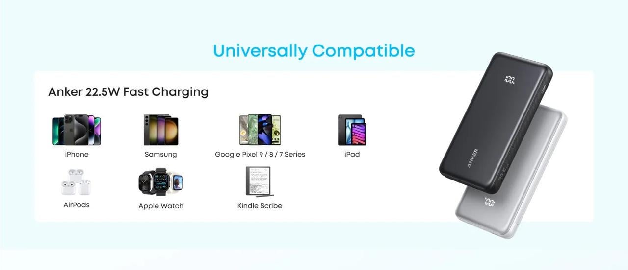 Повербанк Anker Zolo A110D 10000 mAh 22.5 Ват Чорний (30116677) - фото 12 Повербанк Anker Zolo A110D 10000 mAh 22.5 Ват Чорний (30116677) - фото 12