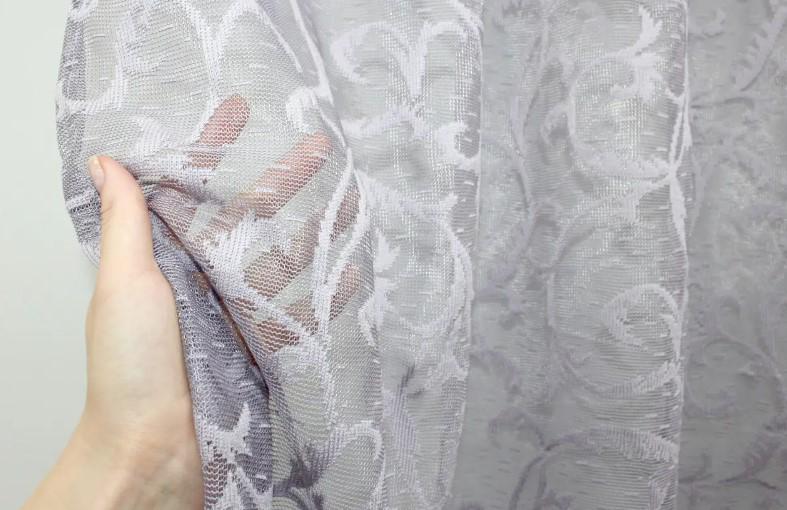 Тюль у вітальню/спальню Блідий жаккард Лавандовий (1089т) - фото 5