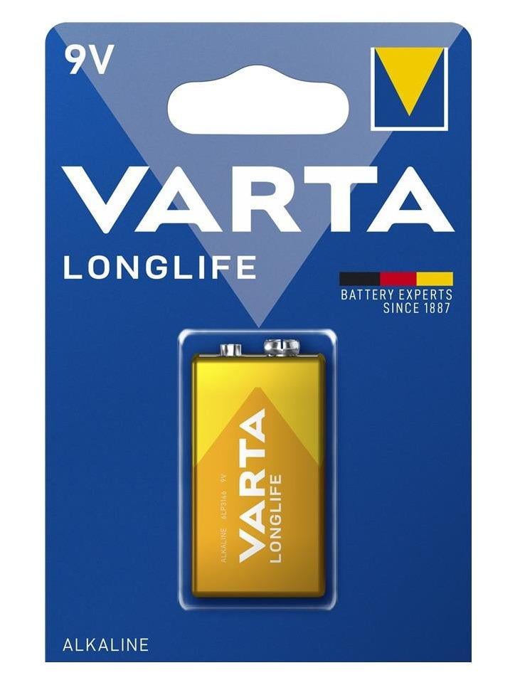 Батарейка Varta Longlife 6LR61 Крона 9-12V 1 шт. (26938569) - фото 1