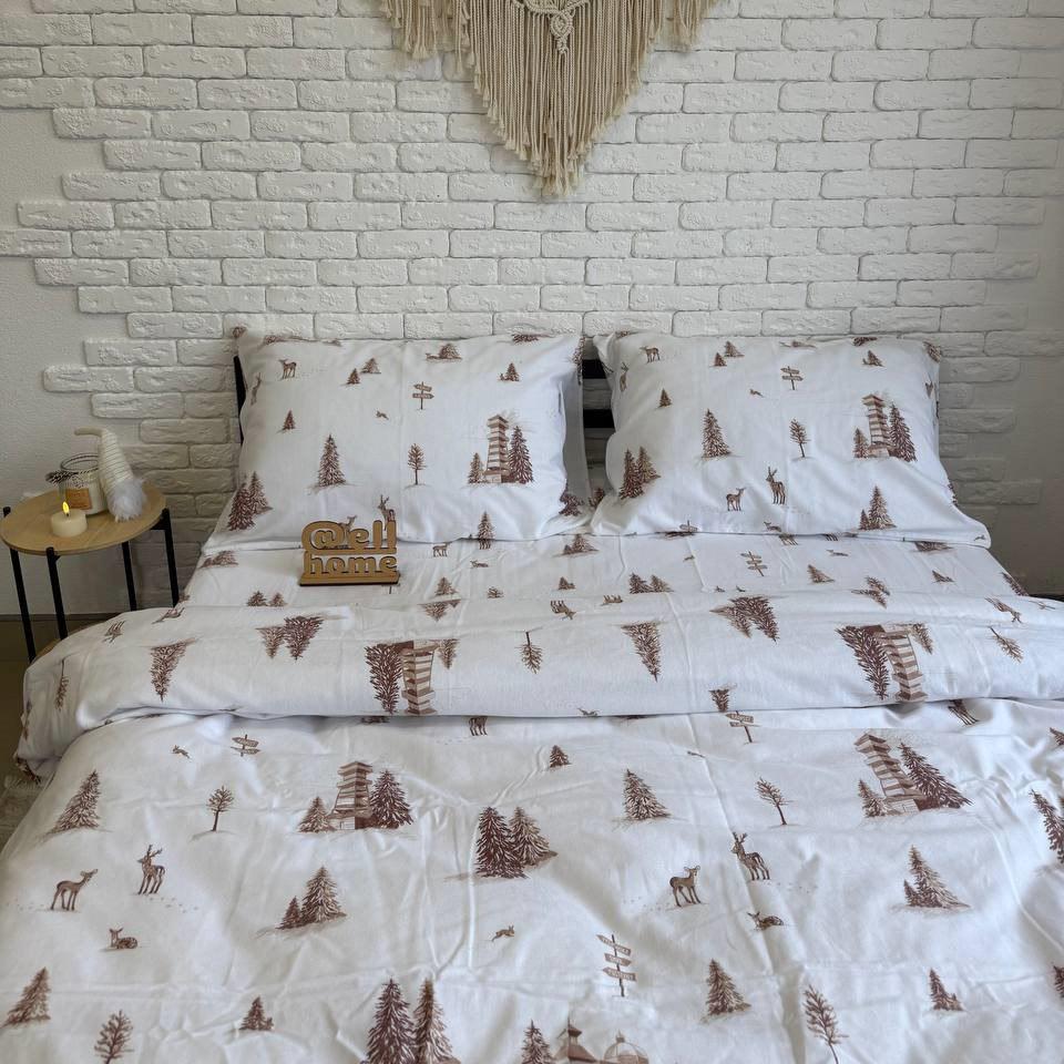Комплект постельного белья Ell Home фланель на резинке двуспальная наволочка 50x70 см/70x70 см Альпийский лес (29337820) - фото 5 Комплект постельного белья Ell Home фланель на резинке двуспальная наволочка 50x70 см/70x70 см Альпийский лес (29337820) - фото 5