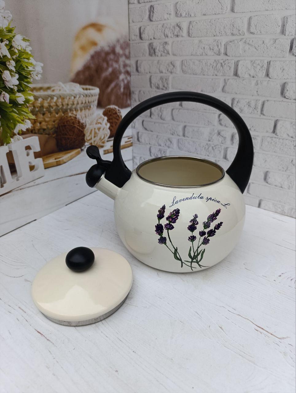 Чайник со свистком Kamille KM-1033 эмалированный 2,2л Белый (KM-1033) - фото 2 Чайник со свистком Kamille KM-1033 эмалированный 2,2л Белый (KM-1033) - фото 2